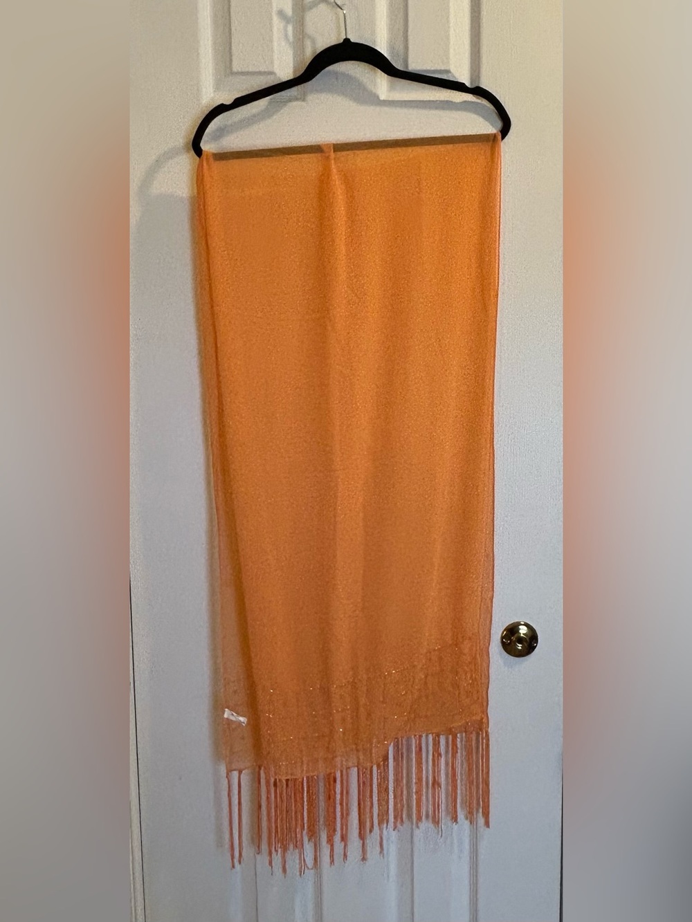 Bijoux Terner orange beaded scarf